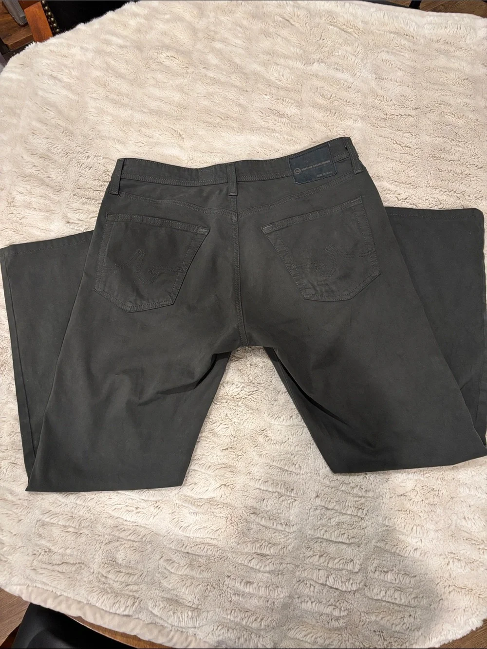 Ag Adriano Goldschmied Dark Green The Protege Straight Leg 33 Waist 34 Length